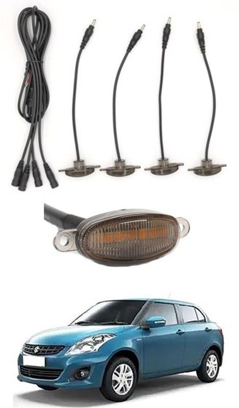 MATIES 4 LED Front Grill Led Lights Amber Lights DRL For Dzire-Maruti Suzuki-2011 Parking Light, Dash Light Car, Van LED for Maruti Suzuki (12 V, 12 W)  (Universal For Car, Pack of 4)