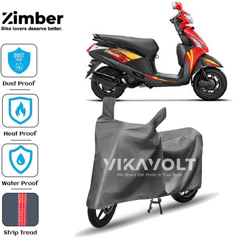 ZIMBER Two Wheeler Cover for Hero  (Pleasure, Grey)