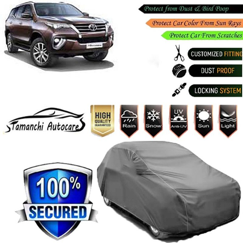 Tamanchi Autocare Car Cover For Toyota Fortuner  (Grey)