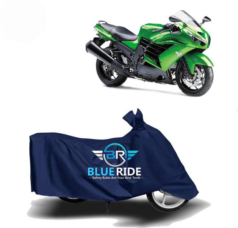 BLUERIDE Two Wheeler Cover for Kawasaki  (Ninja ZX-14R, Blue)