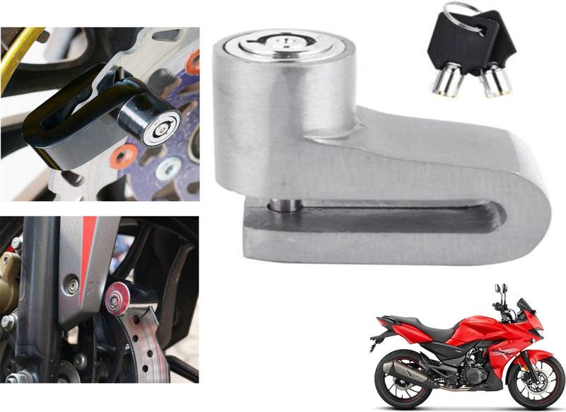 Generox Super Hard Anti Theft Disc Brake Lock for Extreme Solid Cast of Steel, Iron and Zinc Alloy Anti Theft For Extreme Disc Lock  (Silver)