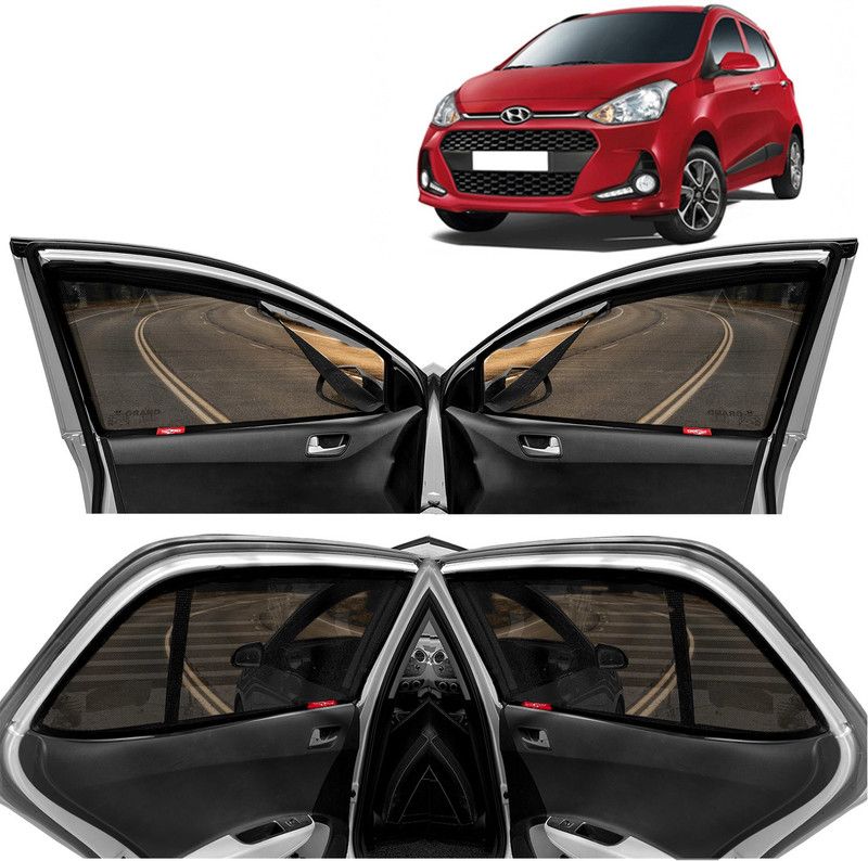 Kingsway Side Window Sun Shade For Hyundai Grand i10  (Black)