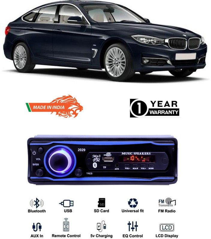 AutoTiger Blue 2029 USB/AUX/SD/BLUETOOTH/FM/MP3 BOOM MASTER STANDARD-AT39 Car Stereo  (Single Din)
