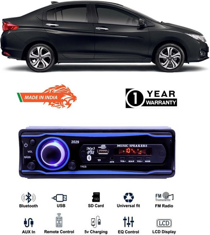 AutoTiger Blue 2029 USB/AUX/SD/BLUETOOTH/FM/MP3 BOOM MASTER STANDARD-AT154 Car Stereo  (Single Din)