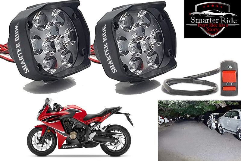 SMARTER RIDE Waterproof 9 LED Fog Light with Switch for HONDA CBR 1000RR Headlight, Fog Lamp Motorbike LED for Honda (12 V, 15 W)  (CBR 650F, Pack of 3)