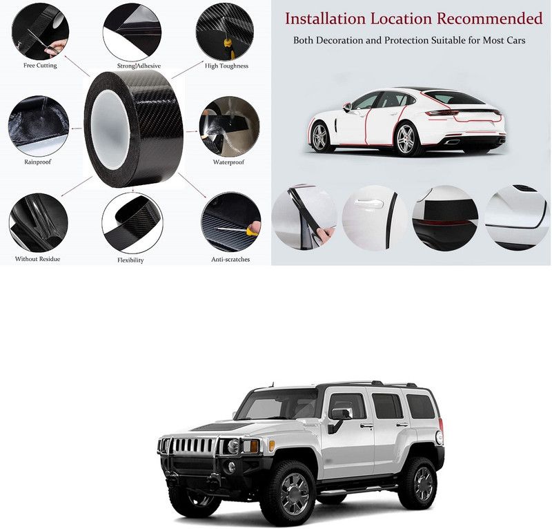PROEDITION Plastic, Rubber Car Bumper Guard  (Multicolor, Pack of 1, GM, Hummer H3)