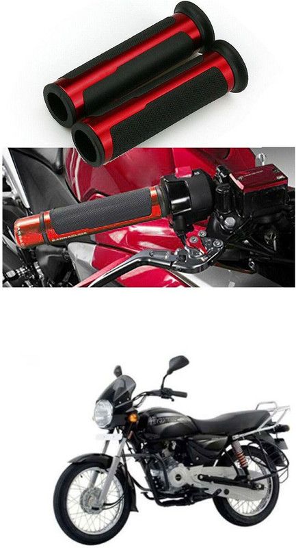 PRTEK 7/8 Handle Bar CNC Aluminum Rubber Handlebar Hand Grips 177 Handle Bar Grip For Bajaj NA  (Pack of 2)