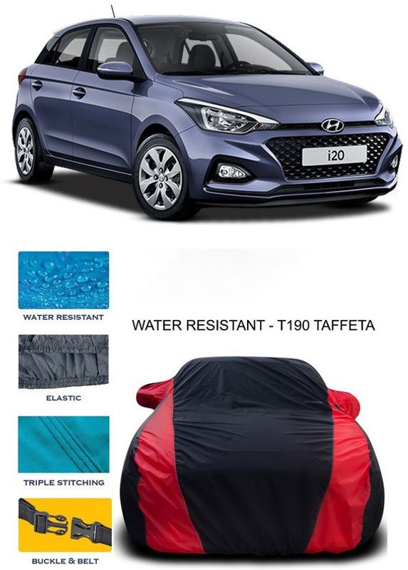 AUTOGARH Car Cover For Hyundai i20 (With Mirror Pockets)  (Red, Black)