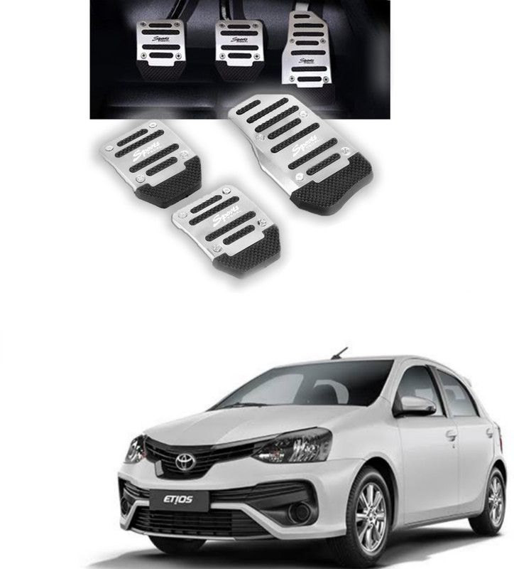 Gadiparts ™ Non-Slip Manual Silver Guj Car Pedal Kit Cover for Etios Car Pedal
