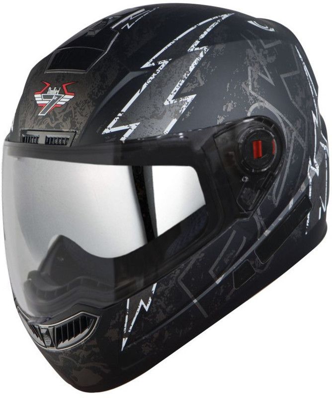 Steelbird Air SBA-1 R2K Live Double Visor Full Face Graphics Helmet, Inner Silver Sun Shield Motorbike Helmet  (Matt Black Grey)