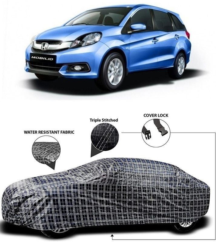 APNEK Car Cover For Honda Mobilio (With Mirror Pockets)  (White, Black)