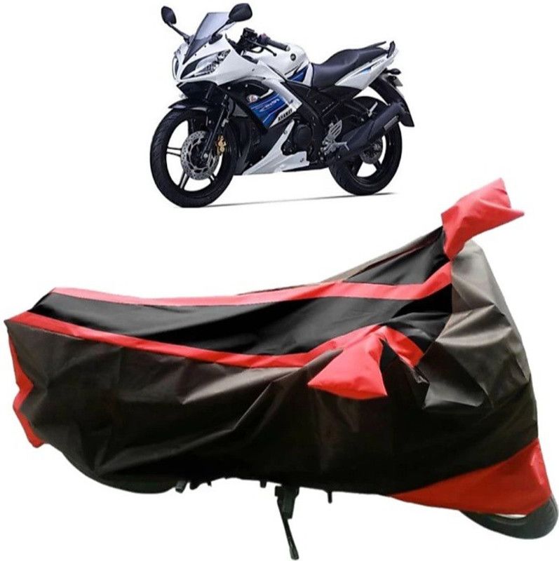 ELECTRIBLES Two Wheeler Cover for Yamaha  (R15, Black, Red)