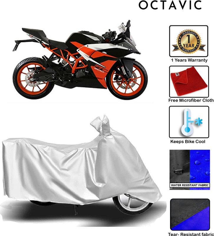 octavic Waterproof Two Wheeler Cover for KTM  (RC 200, Silver)