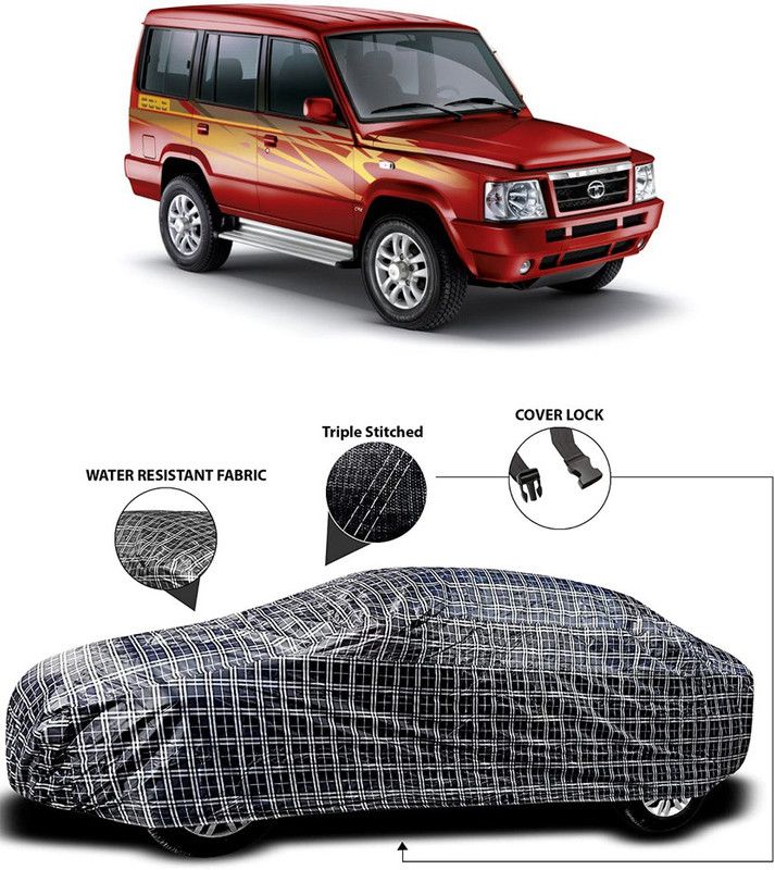 ARN Car Cover For Tata Victa (With Mirror Pockets)  (White, Black)