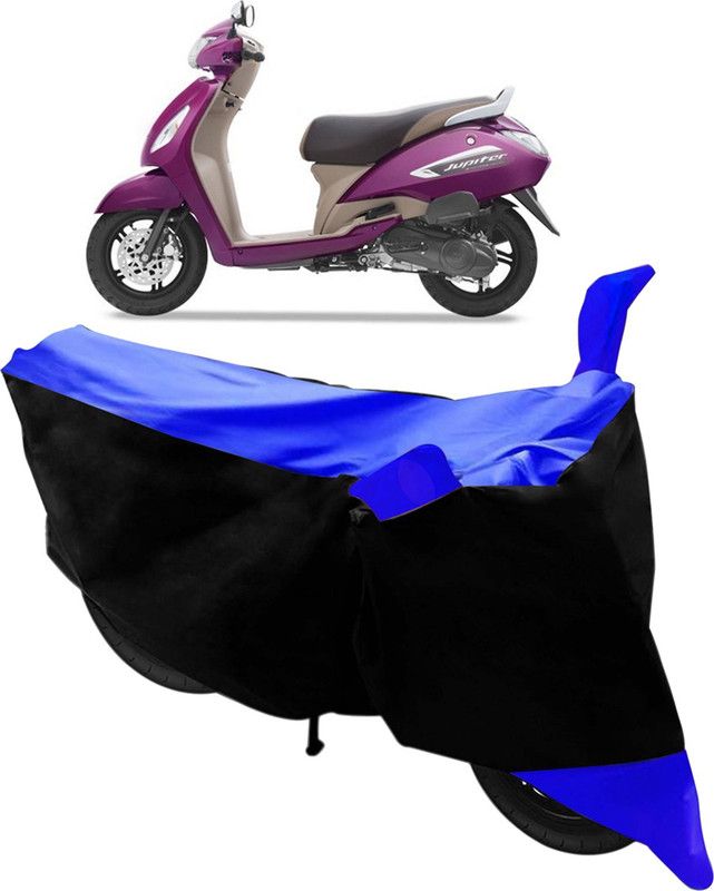 Purpleheart Two Wheeler Cover for TVS  (Jupiter, Black, Blue)