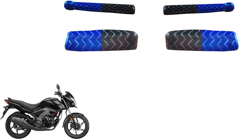 AutoVHPR HonUnicI6OBlueBlackGripCoverwithClutchBreakCover Handle Bar Grip For Honda Unicorn  (Pack of 2)