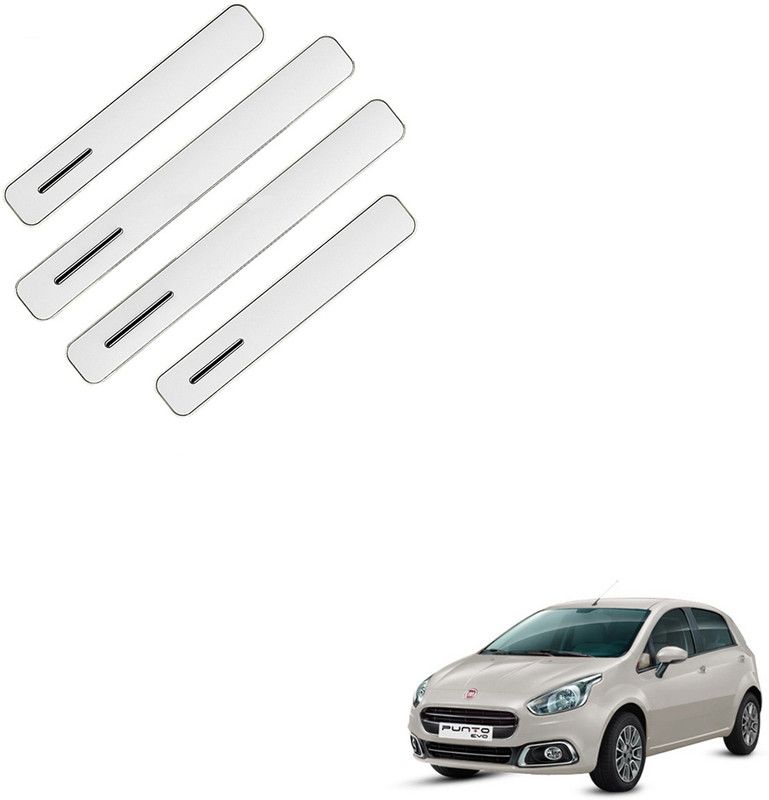 SEMAPHORE Stainless Steel, Plastic Car Door Guard  (White, Pack of 4, Fiat, Punto Evo)