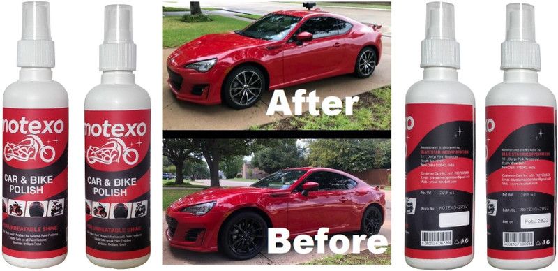MOTEXO Liquid Car Polish for Exterior, Dashboard, Chrome Accent, Bumper, Headlight, Metal Parts, Leather, Windscreen  (800 ml, Pack of 4)
