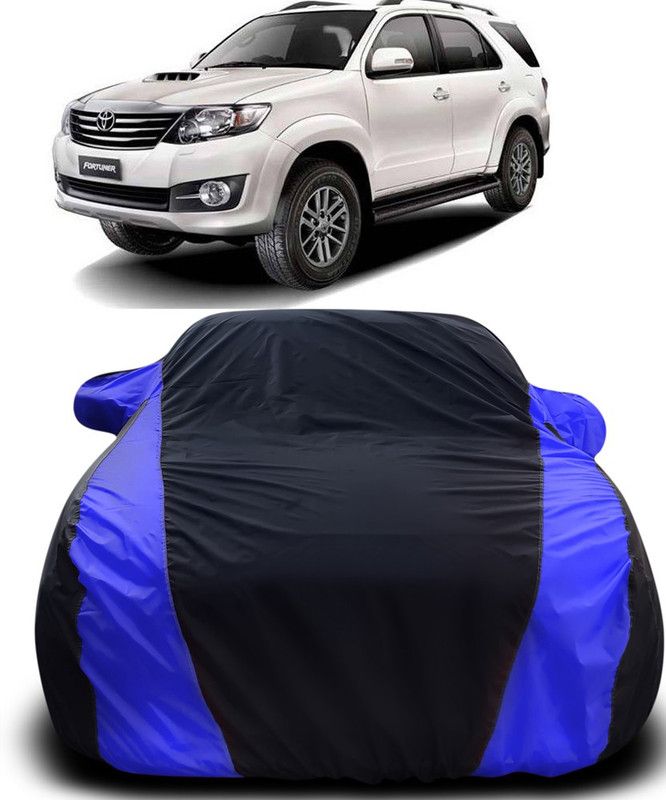 AutoBurn Car Cover For Toyota Fortuner Old (With Mirror Pockets)  (Black, Blue)