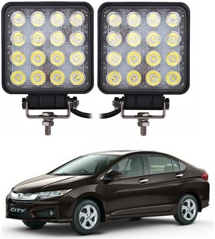 Auto Garh Square shape 16 LED Fog Lamp For City Headlight, Fog Lamp Car, Motorbike, Truck, Van LED for Honda (12 V, 48 W)  (City, Pack of 2)