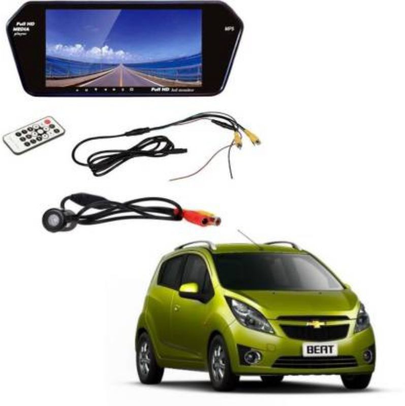 Auto Snap 7 Inch Touch Bluetooth Screen With 8 Led Night Vision Camera Black LED (17 cm)(M.N#72) Black LED  (17.78 cm)