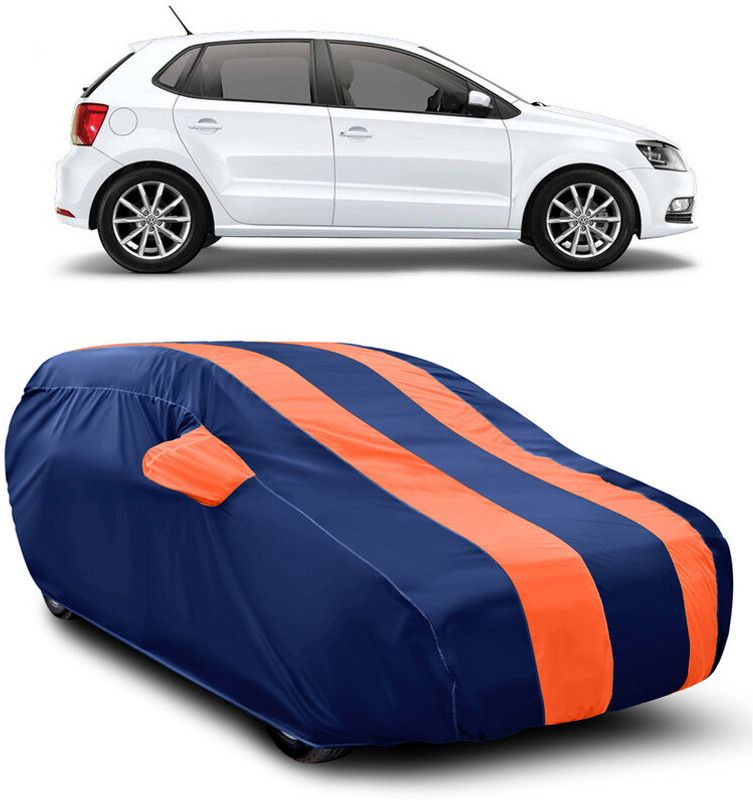 AUTOGARH Car Cover For Volkswagen Polo Equisite (With Mirror Pockets)  (Blue, Orange)