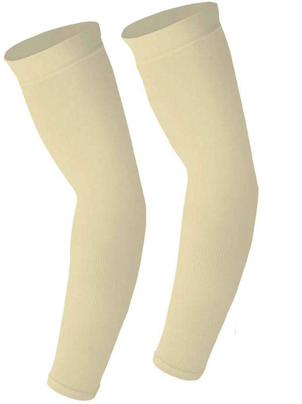 Aadikart Cotton Arm Sleeve For Men & Women  (Free, Beige)