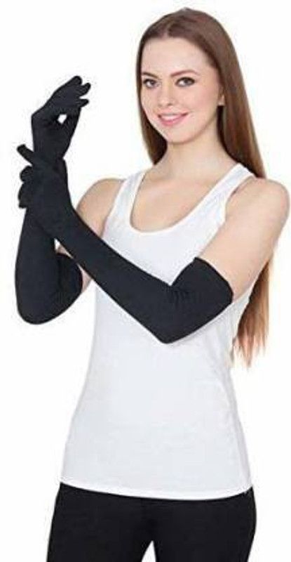 MSB SPORTS Cotton, Nylon Arm Sleeve For Men & Women  (Free, Black)