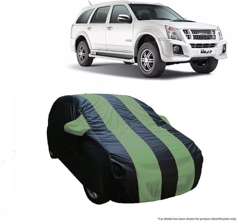 Flipkart SmartBuy Car Cover For Isuzu MU-7 (With Mirror Pockets)  (Green, Blue)