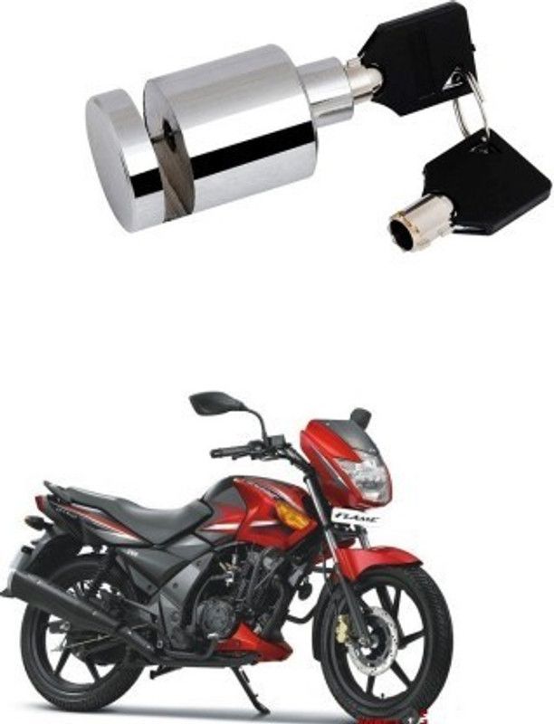 autoformonix Heavy Duty Disc Lock Anti Theft Stainless Steel for TVS Flame DS 125 Disc Lock  (Silver)