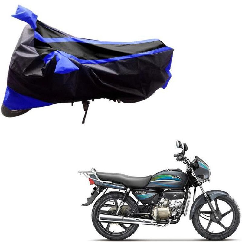 Purpleheart Two Wheeler Cover for Hero  (Splendor Pro, Black, Blue)