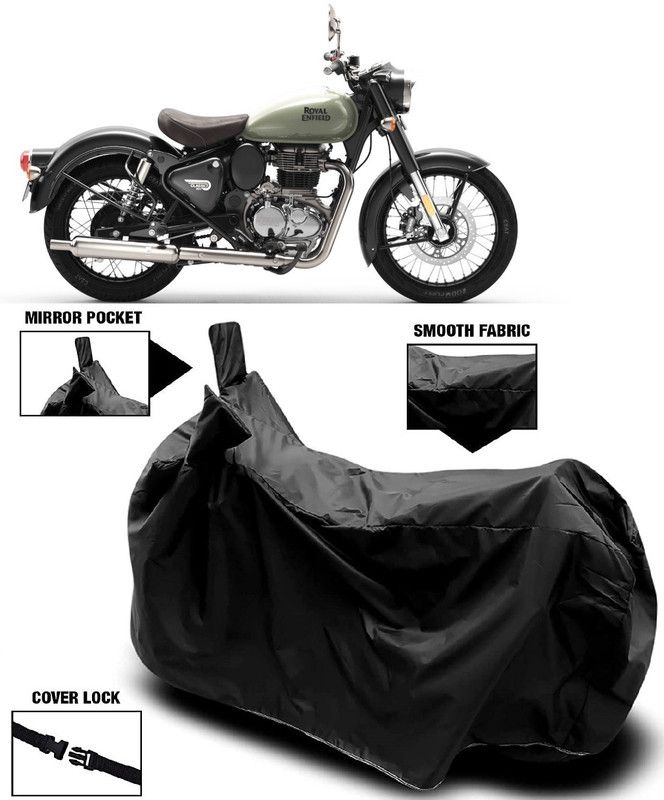 AutoFave Two Wheeler Cover for Royal Enfield  (Classic 350, Black)