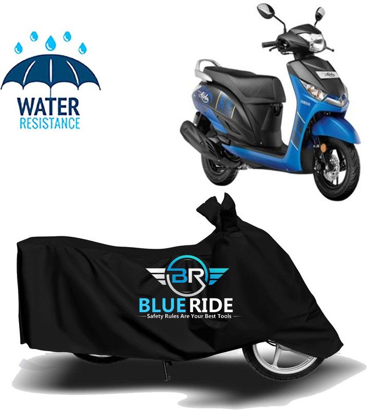 BLUERIDE Two Wheeler Cover for Yamaha  (Alpha, Black)