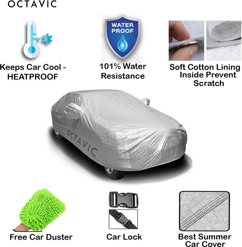 APNEK Car Cover For Volvo V90 (With Mirror Pockets)  (Silver)