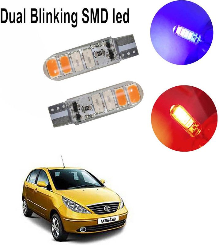 Vagary Dual Color Blinking SMD Car Parking Light _0157 Brake Light, License Plate Light, Parking Light, Interior Light Car, Motorbike LED for Tata (12 V, 2 W)  (Universal For Car, Pack of 2)