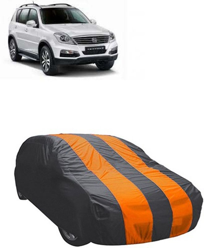 Kuchipudi Car Cover For SsangYong Rexton (Without Mirror Pockets)  (Grey, Orange, For 2005, 2006, 2007, 2008, 2009, 2010, 2011, 2012, 2013, 2014, 2015, 2016, 2017, 2018, 2019, NA Models)