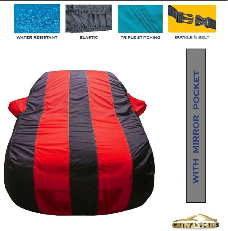 CANVAS HUB Car Cover For Audi A5 Cabriolet (With Mirror Pockets)  (Red, Blue)