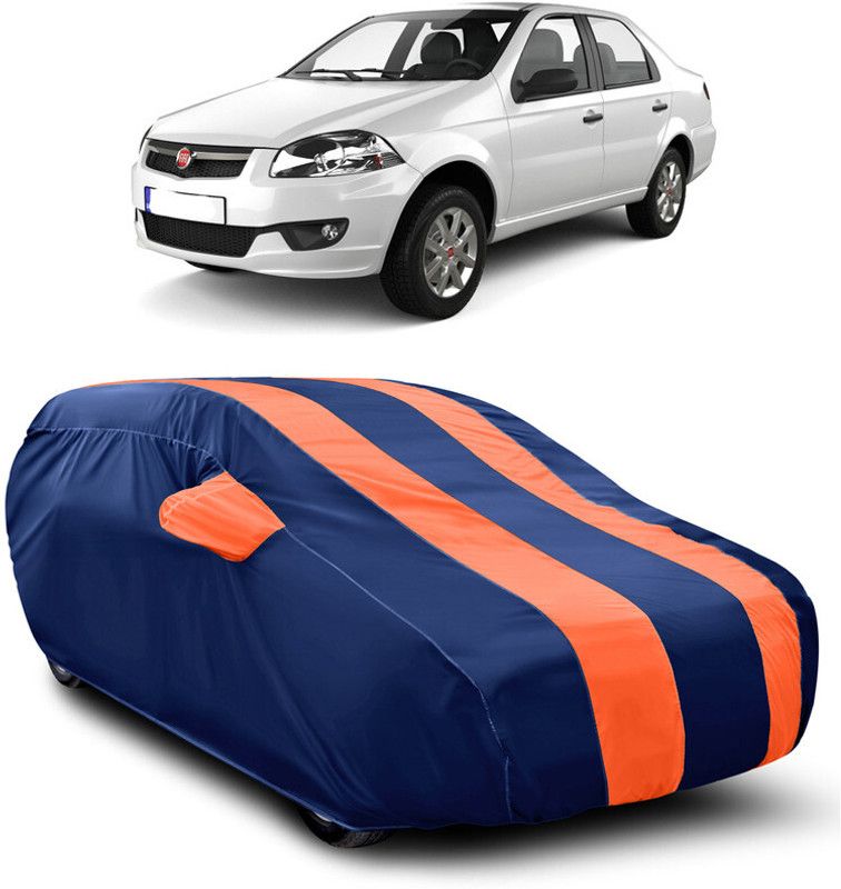 AUTOGARH Car Cover For Fiat Siena (With Mirror Pockets)  (Blue, Orange)