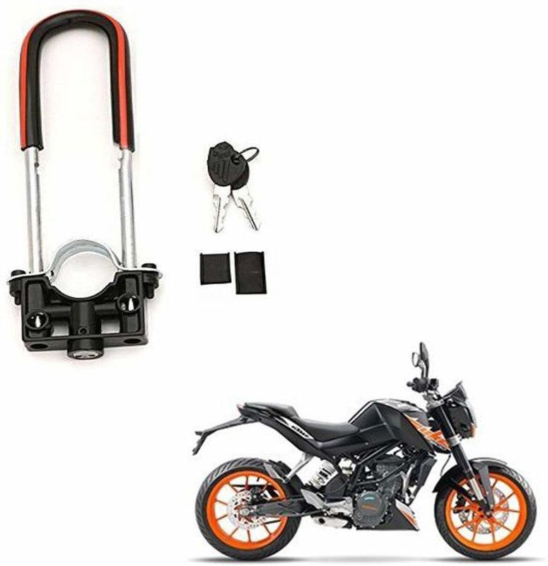 AS TRADERS U-Type Bike Anti Theft Front Shocker Lock Wheel Lock for Duke 200 Wheel Lock  (Black)