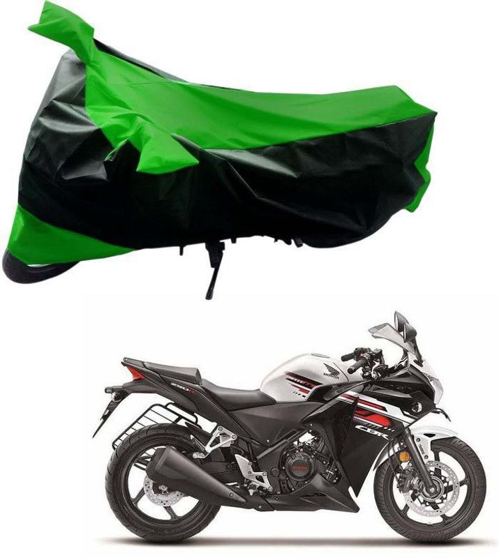 Purpleheart Two Wheeler Cover for Honda  (CBR 250R, Black, Green)