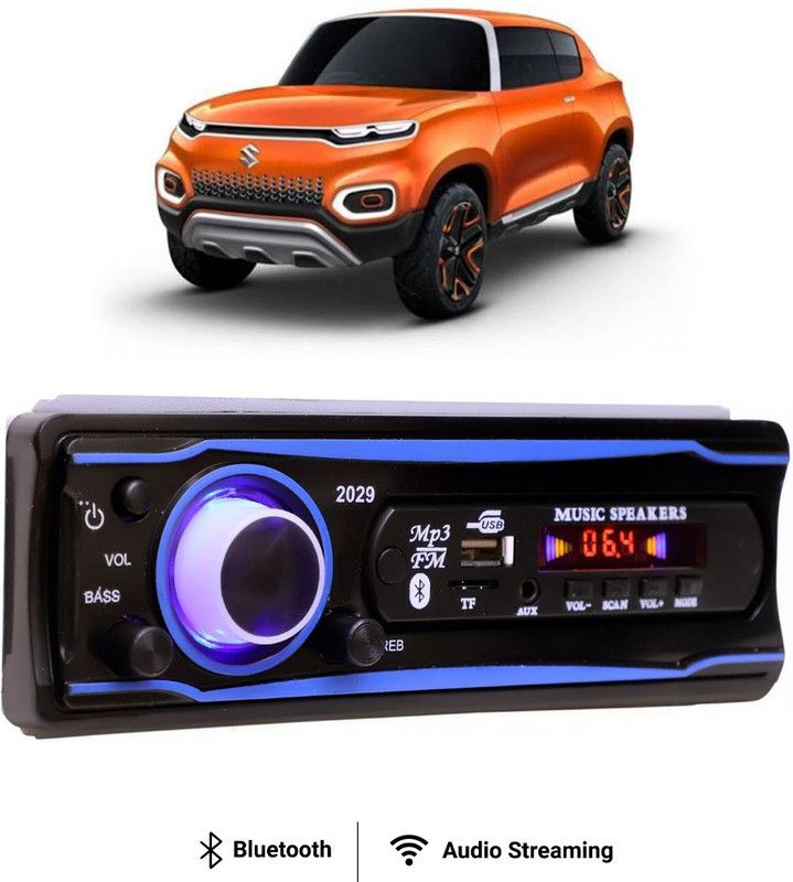 Purpleheart Blue Stereo-999 BLUETOOTH/USB/SD/AUX/FM/MP3 (BLUE & Black)P-301 Car Stereo  (Single Din)
