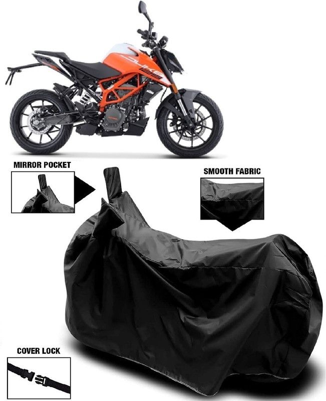 AutoFave Two Wheeler Cover for KTM  (125 Duke BS6, Black)