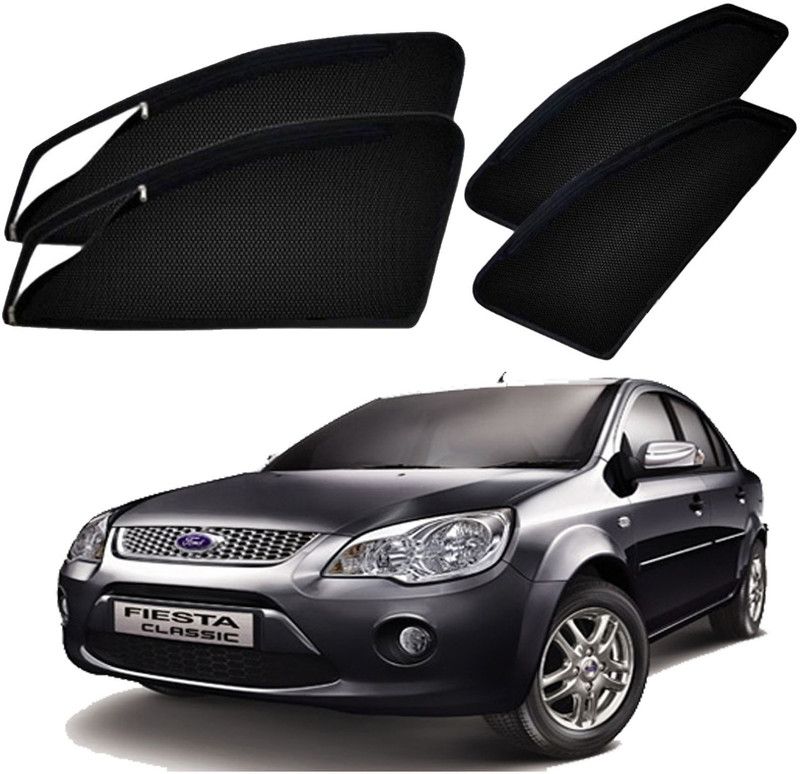 UK Blue Side Window Sun Shade For Ford Fiesta  (Black)