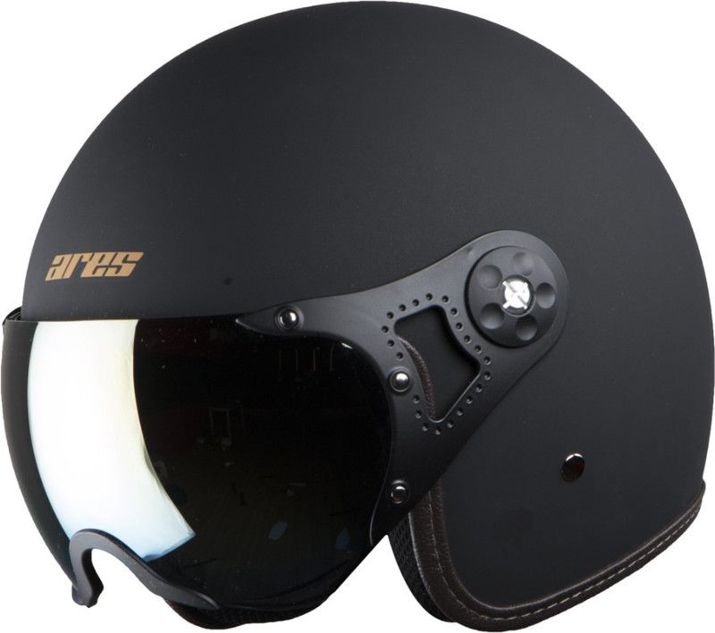 Steelbird Ares A-5 Aviator MNB3 Motorbike Helmet  (Midnight Black)