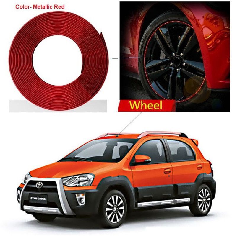 PRTEK Car Beading Exterior Chromium Plated (RED) for Exterior Rim, Grill, Headlight, Back Light, Wheel, Hub, Stickon A23 Car Beading Roll For Grill and Garnish Cover  (5 m)