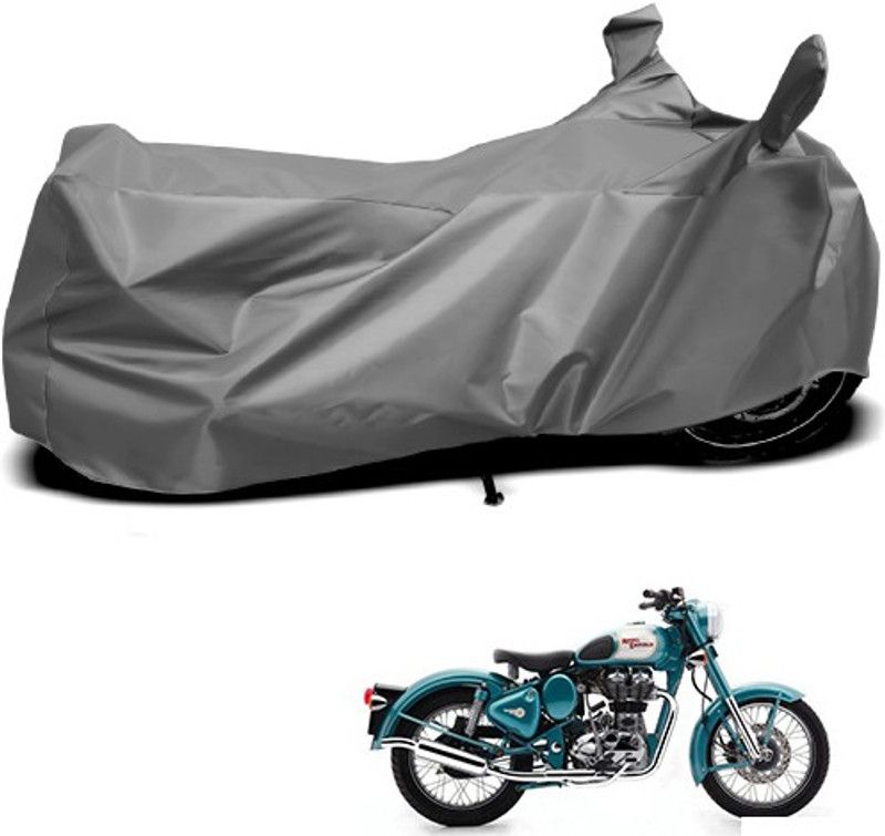 THE REAL ARV Waterproof Two Wheeler Cover for Royal Enfield  (500, Grey)