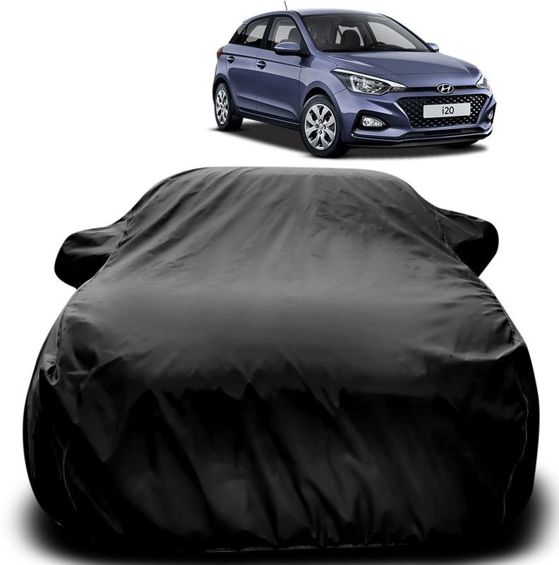 Purpleheart Car Cover For Hyundai i20 (With Mirror Pockets)  (Black)