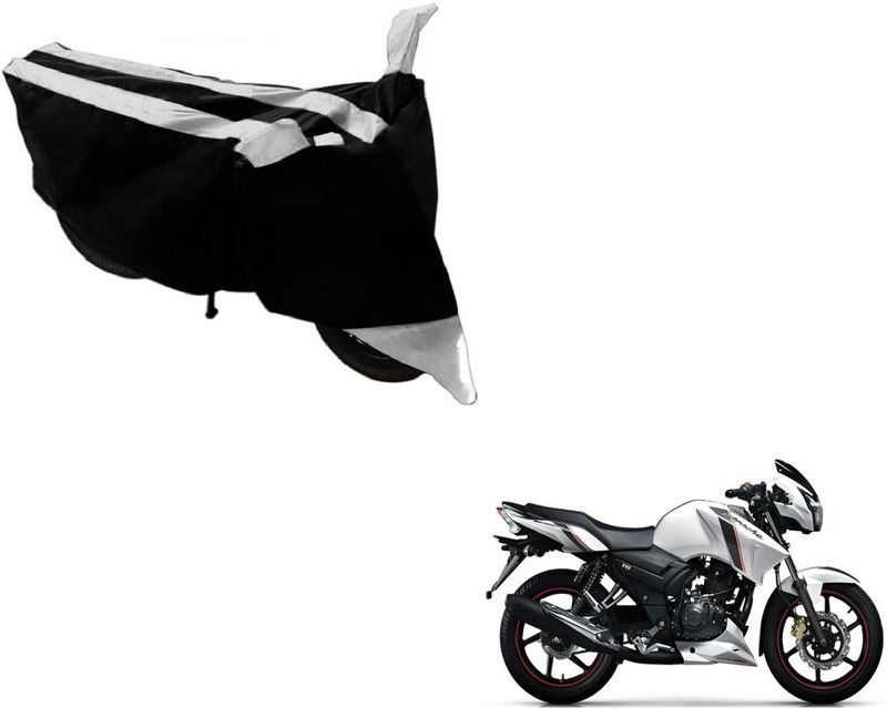 MOCKHE Two Wheeler Cover for TVS  (Apache RTR 180, Black, Silver)