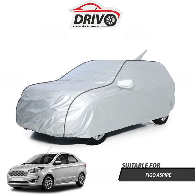 Drivo Car Cover For Ford Figo Aspire (With Mirror Pockets)  (Silver)