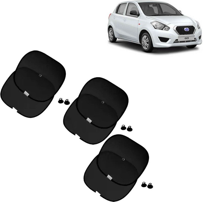 aksmit Side Window Sun Shade For Datsun Go  (Black)